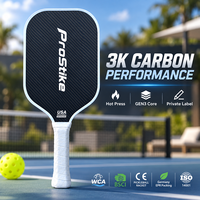 Raquette de pickleball en fibre de carbone 3K, noyau GEN3 pressé à chaud pour l'entraînement performant, fabrication OEM personnalisée, marque privée, vente en gros