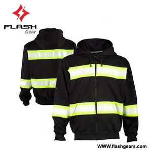 Sudadera reflectante de seguridad para hombres, prenda deportiva de alta visibilidad, con forro polar cálido, 100% poliéster, venta al por mayor - Product Image 2