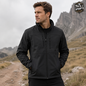 Veste de randonnée imperméable en toile d'hiver personnalisée avec logo, col montant, respirante, séchage rapide, fermeture éclair, pour homme - Product Image 2