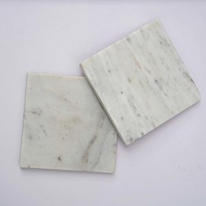 White <b>Marble</b> Plain <b>Coaster</b> Set of 4 for Tea Coffee Handmade <b>Marble</b> <b>Coaster</b> for Hot and Cold Drinks <b>Coaster</b> for Dining Table - Product Image 5