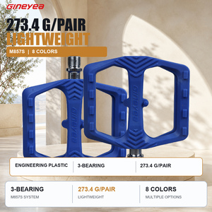 Pédales plates de vélo de montagne en nylon à 3 roulements, antidérapantes, légères, plateforme large, axe CrMo 106,5x104 mm, paire en boîte M857S - Product Image 3