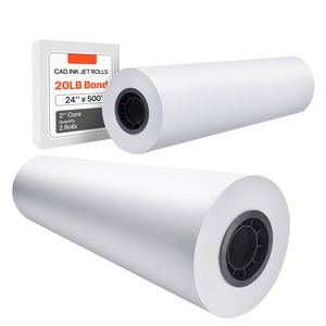 Rotoli di carta CAD formato largo 24 pollici x 500 piedi, 3 rotoli master, carta bond da 20 libbre per plotter CAD Dr-Idea - Product Image 1