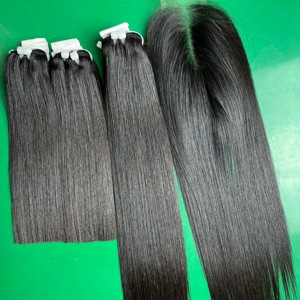 เครื่องทำผมตรงสีดำแบบไม่ผ่านกระบวนการผมทอจากเวียดนาม - Product Image 3