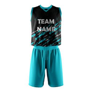 Custom Sublimated <b>Volleyball</b> Jersey <b>Set</b> Black Teal Team Name Print Moisture Wicking Unisex Adult Apparel - Product Image 1