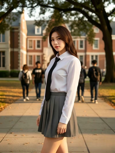 Teen Shirt <b>Preppy</b> High School Uniform Shirt 100% Cotton Canvas Solid Color Formal Dress Shirt Tie Slim-Fit Versatile <b>Top</b> for - Product Image 2