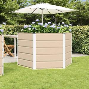 Macetas y Jardineras de Acero Color Marfil de 129 x 129 x 75 cm, Elegante Jardinera para Uso en Interiores/Exteriores - Product Image 1