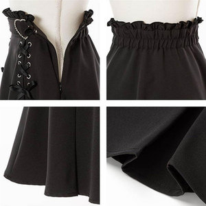Cute Girls Heart <b>Rings</b> High Waisted Mini Skirt Women Gothic Lace-up A-line Streetwear Short Fashion Skirt - Product Image 4