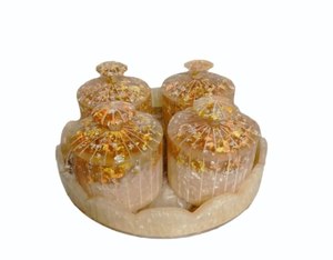 Pink Epoxy Resin <b>Spice</b> <b>Jars</b> With Resin Lids Vintage Storage Bottles Set Of Four On Containers For Wedding Decor Decorative Tray - Product Image 2