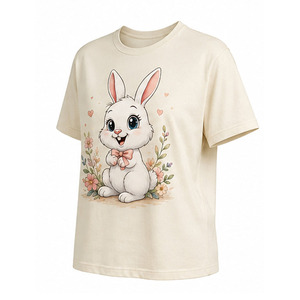Camiseta al por mayor para mujer con estampado gráfico, camiseta informal personalizada de algodón suave con cuello redondo y manga corta, top de moda urbana, proveedor de camisetas. - Product Image 3