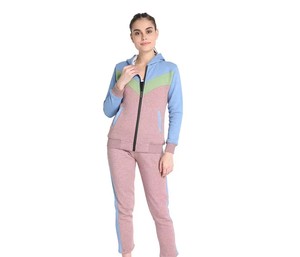 Ensemble de survêtement hiver pour femme, à capuche, uni, épais, en coton et polyester, personnalisable, vente en gros, streetwear décontracté - Product Image 4