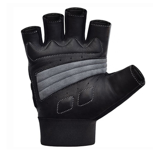 <b>Half</b> Finger Gym Gloves PU Leather Mesh Breathable Non <b>Slip</b> Adjustable Wrist Strap for Weight Lifting Fitness Workout Unisex - Product Image 5
