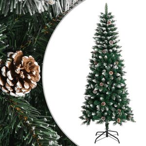 Albero di Natale in PVC e Acciaio Verde e Bianco di 1,8 Metri - Product Image 1