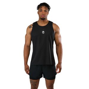 Camiseta sin mangas negra para hombre, transpirable, de malla, ajustada, para gimnasio, entrenamiento, fitness, deportes, OEM, al por mayor - Product Image 1