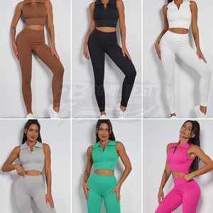 Nouvel Arrivage Ensemble Short 2 Pièces Femme Yoga Sexy Dos Ouvert Taille Haute Sans Couture Écologique Respirant Été Fitness - Product Image 3
