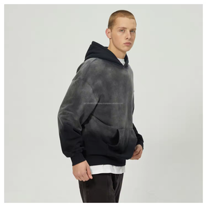Sudadera con Capucha Estilo Y2K Personalizada, Sudadera Holgada de Gran Tamaño, Estilo Urbano, Corte Cuadrado, 500 Gsm, Sudadera con Capucha Desteñida por el Sol para Hombre - Product Image 6