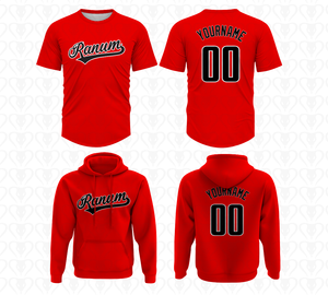 Ranum Baseball Uniform Set Red Striped Jersey Pants Hoodie <b>Coach</b> Jacket Backpack Socks Sublimated Breathable Moisture Wicking - Product Image 4
