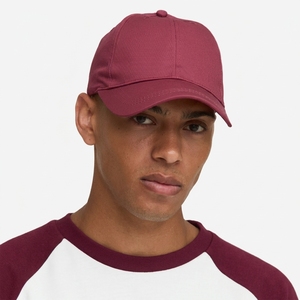 Men's Burgundy Cotton <b>Baseball</b> <b>Cap</b> Casual Style Adjustable Fit Spring Autumn Wear - Product Image 1
