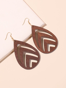 Pendientes de Madera con Diseño de Aro, Joyería para Fiestas y con Estilo Moderno - Product Image 4