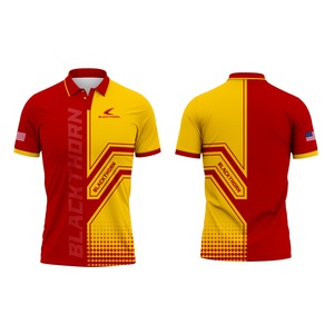 Camisetas con cuello personalizado 100% poliéster camisa de carreras personalizada de secado rápido camisas de carreras de coches polos de carreras sublimados - Product Image 1