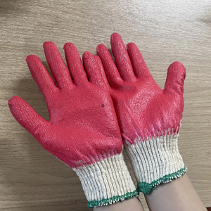 ถุงมือยางเคลือบหลายสีแบบเวียดนาม ป้องกันการบาด ป้องกันการลื่น ใช้ซ้ำได้ ถุงมือถักเคลือบยางลาเท็กซ์ผสมฝ้าย 10 คู่ สำหรับทำสวน ป้องกันมือ - Product Image 1