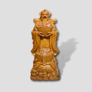 Handcrafted Rosewood Wealth Deity <b>Statue</b> Traditional Feng Shui Wooden Sculpture for Home Business Decoration - Product Image 5