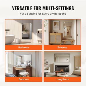 Specchio da Parete per Trucco 76x122 cm, Cornice in Lega di Alluminio, Pellicola Anti-Esplosione e Anti-Graffio Spessa 0,15 cm - Product Image 5