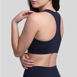 2026 New Design Triangle Lace Trimmed Wire-Free Breathable Women's Sports Bra Adjustable Straps Backless Spandex/Nylon Summer - Product Image 4