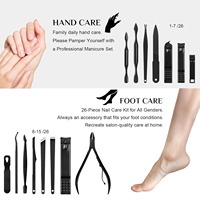 Ensemble de coupe-ongles 26 pièces, kit de manucure et pédicure, coupe-ongles en acier inoxydable pour les ongles des doigts et des orteils, outils de soin des ongles