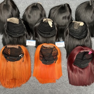 ราคาขายส่ง วิกผมตรงสีธรรมชาติ  แบบปิดหน้าผากด้วยเชือกผูก  แสกกลาง  ขนาด 5x5  ผ้าลูกไม้ HD  ผมเวียดนาม - Product Image 1