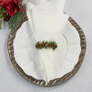 Anillo para Servilletas Navideño de Metal, 4.5 cm de Ancho, Diseño Tradicional, Accesorio de Decoración para Mesa - Product Image 1