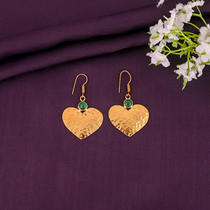 Pendientes de Latón con Ónix Verde de Moda, Chapados en Oro/Plata, Tamaño 45x29MM - Product Image 4