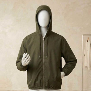 Chaqueta Bomber con Capucha Extra Grande para Hombre, Ligera, de Nailon, Cortavientos, Estilo Casual, con Cierre - Product Image 6