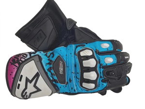 ถุงมือหนัง H-DRL แบบเต็มนิ้ว สีดำ น้ำเงิน ชมพู พิมพ์ลายแบบ Sublimation ระบายอากาศได้ดี สำหรับปั่นจักรยาน ปิดด้วยแถบตีนตุ๊กแก ใช้ได้ทั้งชายและหญิง - Product Image 2