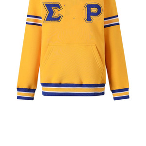 เสื้อสเวตเชิ้ต Sigma Gamma Rho Chenille ลายตัวอักษรกรีกสำหรับผู้หญิง สีทอง-น้ำเงิน ลายทาง มีกระเป๋า คอกลม เสื้อพูลโอเวอร์สำหรับชมรมนักศึกษา - Product Image 6