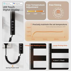 SIOYIE Scaldasalviette Elettrico Intelligente da Parete, Rotante e Riscaldato, con Timer Smart e Funzionalità a Basso Consumo Energetico per Bagno - Product Image 2
