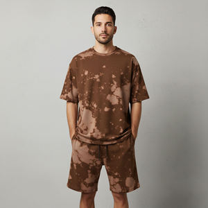 Ensemble court 2 pièces pour homme en coton 100% uni, style streetwear, coupe classique, impression sérigraphique personnalisée, respirant et à séchage rapide, vente en gros - Product Image 6