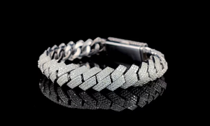 <b>Mens</b> 925 Silver Moissanite Cuban Link Bracelet Iced Pave Statement Luxury Chain Bracelet Hip Hop Jewellery for <b>Men</b> - Product Image 3
