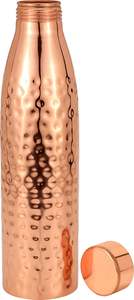 Botella de agua de cobre ayurvédica auténtica de 34 oz/1000 ml con bolsa de lona para transportarla, botella de cobre puro para beber agua - Product Image 5