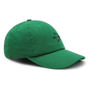 Casquette de baseball verte à 6 panneaux avec logo arc et flèche brodé, unisexe, réglable, décontractée, en sergé de coton pour adulte - Product Image 3