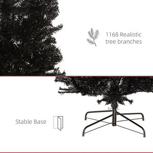 8ft Pencil Christmas <b>Tree</b> Unlit Artificial Douglas Fir Xmas <b>Tree</b> with Realistic Branches for Halloween Decorations - Product Image 3
