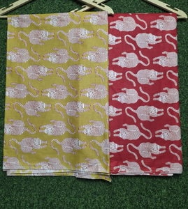 Tissu en coton tricoté imprimé à la main motif tigre, style indien, léger, respirant, écologique, vente en gros, collection 2026, best-seller - Product Image 1