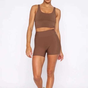 Ensemble de t-shirts courts de yoga pour femmes, shorts de sport taille haute, vêtements de fitness, ensemble 2 pièces, respirant, ensembles de yoga pour femmes - Product Image 3