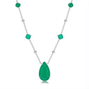 Collier pendentif de luxe en argent 925 plaqué or avec zircone cubique pour femmes - Product Image 1