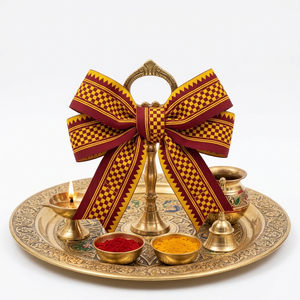 ริบบิ้นผ้าลายสีน้ำตาลเหลืองขนาด 31 มม. จาก Neelkamal Industries สำหรับตกแต่งเสื้อผ้า งานตกแต่งภายใน และงาน DIY - Product Image 2