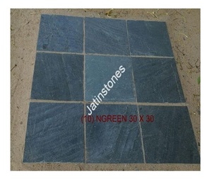 Dalles de pavé en ardoise vert océan avec surface à veines subtiles pour revêtement de sol extérieur, revêtement mural, cour, jardin, allée, pavage - Product Image 3