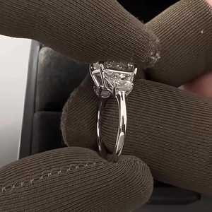 Bague de fiançailles en or massif 14K 18K avec diamant taille coussin IGI F VS cultivé en laboratoire, alliance de mariage, bijoux fins sur mesure, fournisseur en gros - Product Image 4