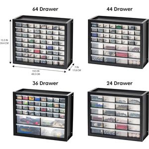 Organizzatore per Piccoli Componenti con 44 Cassetti, Armadio per Stoccaggio Elettronica e Ferramenta, Cassetti in Plastica per Dadi e Bulloni, per Garage - Product Image 4