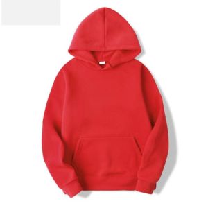 Sudadera con Capucha Unisex Azul de Forro Polar, Corte Regular, Color Sólido, con Bolsillos, Estilo Casual, Tejida para Otoño - Product Image 2