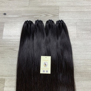 Premium cuticules alignés brut vietnamien Double dessiné naturel noir faisceaux de cheveux humains Extensions de trame de la Machine - Product Image 6