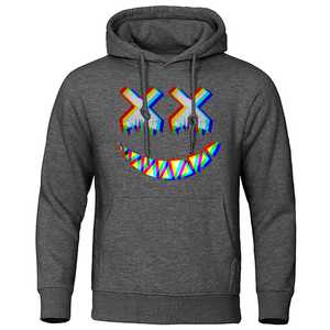 Sweat-shirt de haute qualité à imprimé géométrique, motif arc-en-ciel, coupe décontractée, vêtement d'automne, 100% coton - Product Image 6